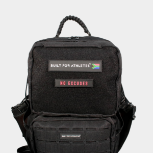 BFA No Excuses Patch Black Back & Red Text