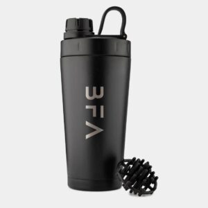 BFA Stainless Steel Metal Protein Shaker 600ml Black