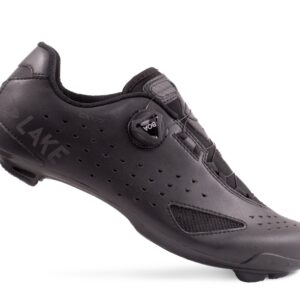 Lake CX177 Wide Road Shoes (Black/Black Reflective)