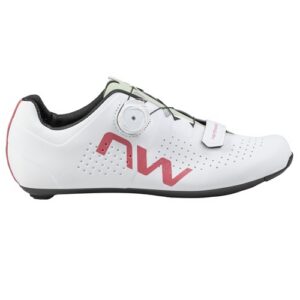 Northwave Storm Carbon Road Shoes (White/Calypso Red)
