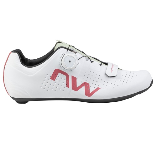 Northwave Storm Carbon Road Shoes (White/Calypso Red)