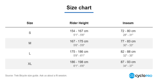 Trek size chart